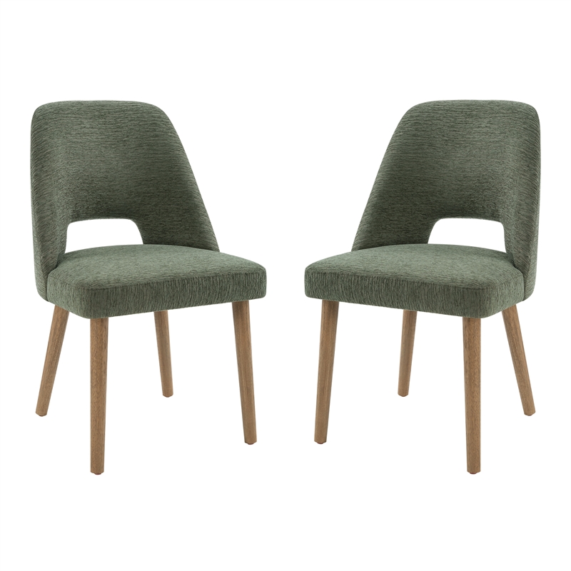 Bowery Hill Contemporary Dining Chairs 2 Pack with Tapered Oak Legs in Pine