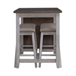 Bowery Hill 5 Piece Counter Height Dining Set with Bookshelf Table in White
