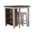 Bowery Hill 3 Piece Counter Height Dining Set with Bookshelf Table in White