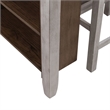 Bowery Hill 3 Piece Counter Height Dining Set with Bookshelf Table in White
