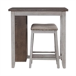 Bowery Hill 3 Piece Counter Height Dining Set with Bookshelf Table in White