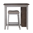 Bowery Hill 3 Piece Counter Height Dining Set with Bookshelf Table in White