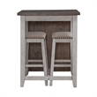 Bowery Hill 3 Piece Counter Height Dining Set with Bookshelf Table in White