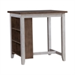 Bowery Hill 3 Piece Counter Height Dining Set with Bookshelf Table in White