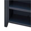 Bowery Hill 5 Piece Counter Dining Set with Bookshelf Table in Navy Blue