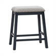 Bowery Hill 5 Piece Counter Dining Set with Bookshelf Table in Navy Blue