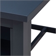 Bowery Hill 5 Piece Counter Dining Set with Bookshelf Table in Navy Blue
