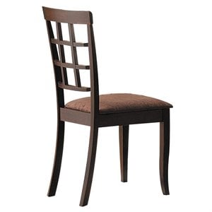 Bowery Hill Wood Side Chair in Chocolate Espresso and Dark Brown Set of 2