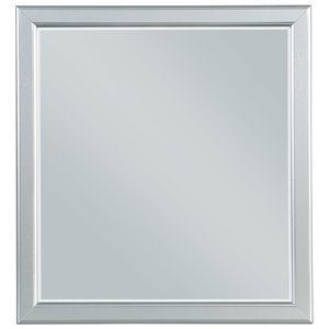 Bowery Hill Wood Rectangular Mirror in Platinum Finish for Dresser Mount