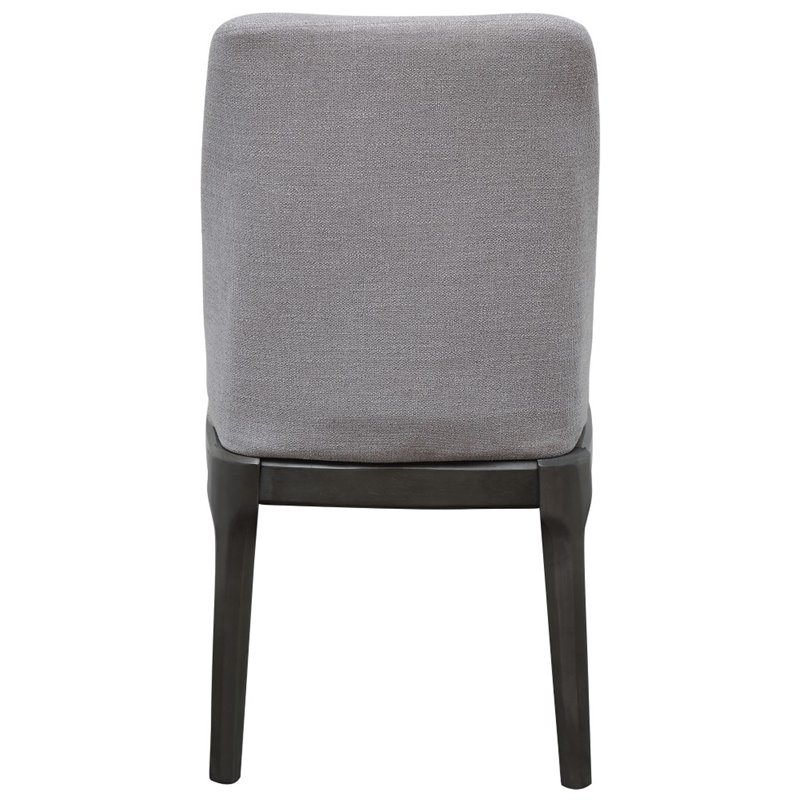 Bowery Hill Fabric Upholstered Side Chair Set of 2 in Gray Oak