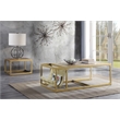 Bowery Hill Rectangular Metal Frame End Table in Retro Brown