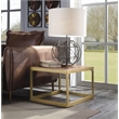 Bowery Hill Rectangular Metal Frame End Table in Retro Brown