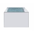 Bowery Hill Rectangular Coffee Table with Mirrored Base and Glass Top