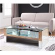 Bowery Hill Rectangular Coffee Table with Mirrored Base and Glass Top