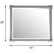 Bowery Hill Wooden Rectangular Mirror with Beveled Edge in Pearl Gray