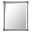 Bowery Hill Wooden Rectangular Mirror with Beveled Edge in Pearl Gray