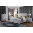 Bowery Hill Wooden Rectangular Mirror with Beveled Edge in Pearl Gray