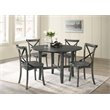 Bowery Hill Rustic Gray Wooden Dining Table with Round Top and X-Legs