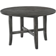 Bowery Hill Rustic Gray Wooden Dining Table with Round Top and X-Legs