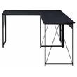 Bowery Hill Wooden Rectangle Writing Desk with Black Metal Base