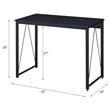 Bowery Hill Wooden Rectangle Writing Desk with Black Metal Base