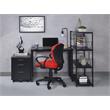 Bowery Hill Wooden Rectangle Writing Desk with Black Metal Base