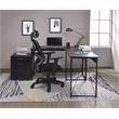 Bowery Hill Wooden Rectangle Writing Desk with Black Metal Base