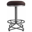 Bowery Hill Round Counter Height Stool with Metal Base in Rustic Brown