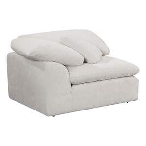 Bowery Hill Modular Wedge in Ivory Fabric Upholstery with Pillow