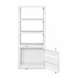 Bowery Hill Metal Audio Rack with 3 Shelves in Right-Facing White