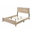 Bowery Hill Rectangular Headboard Queen Panel Bed in Natural Wood Finish