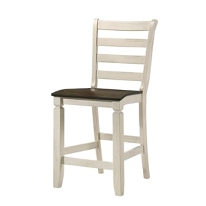 Bowery Hill Wooden Counter Height Chair in Oak and Antique White Finish