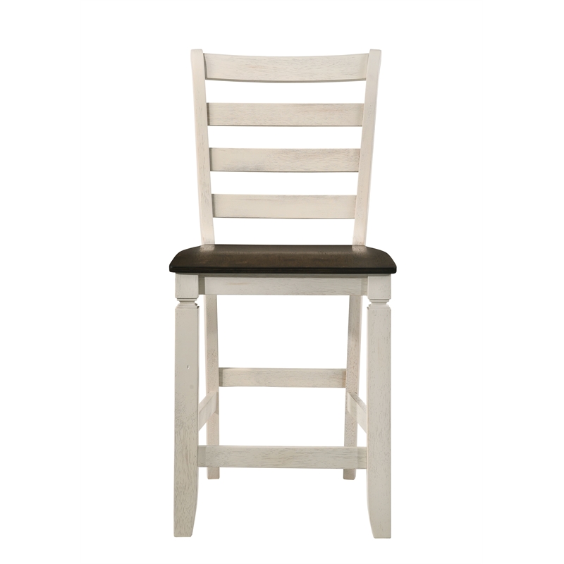 Bowery Hill Wooden Counter Height Chair in Oak and Antique White Finish