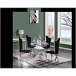 Bowery Hill Round Glass Dining Table with Mirrored Pedestal Base