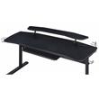 Bowery Hill Metal Frame Gaming Table with USB Port and LED Light in Black
