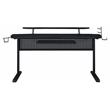 Bowery Hill Metal Frame Gaming Table with USB Port and LED Light in Black