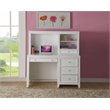 Bowery Hill Pine Computer Desk with 3 Drawers in White Finish