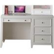 Bowery Hill Pine Computer Desk with 3 Drawers in White Finish