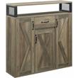 Bowery Hill 1-Drawer Wooden Server in Rustic Oak with Storage Doors