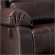 Bowery Hill Faux Leather Motion Reclining Loveseat in Brown with Rocker