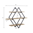 Bowery Hill 3-Shelf Wall Rack in Oak and Sandy Black with Diamond Frame