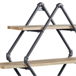 Bowery Hill 3-Shelf Wall Rack in Oak and Sandy Black with Diamond Frame