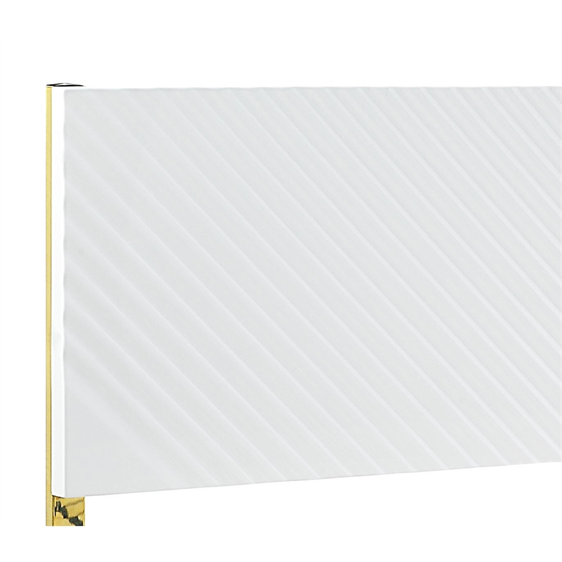 Bowery Hill Eastern King Bed with Metal Legs in White High Gloss Finish