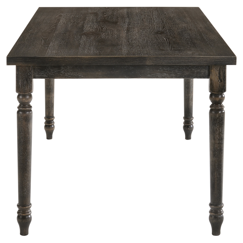 Bowery Hill Rectangular Turned Leg Dining Table in Weathered Gray