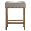 Bowery Hill Counter Height Stool Set in Tan Linen and Weathered Oak