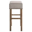 Bowery Hill Counter Height Stool Set in Tan Linen and Weathered Oak