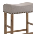Bowery Hill Counter Height Stool Set in Tan Linen and Weathered Oak