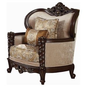 Bowery Hill European Chair with Queen Anne Legs in Dark Walnut