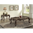 Bowery Hill Rectangular Coffee Table with Marble Top in Antique Oak