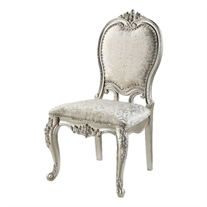 Bowery Hill Nailhead Trim Fabric Side Chair Set of 2 in Champagne